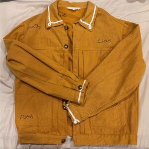Sister Jane Mustard Utility Jacket with White Accents